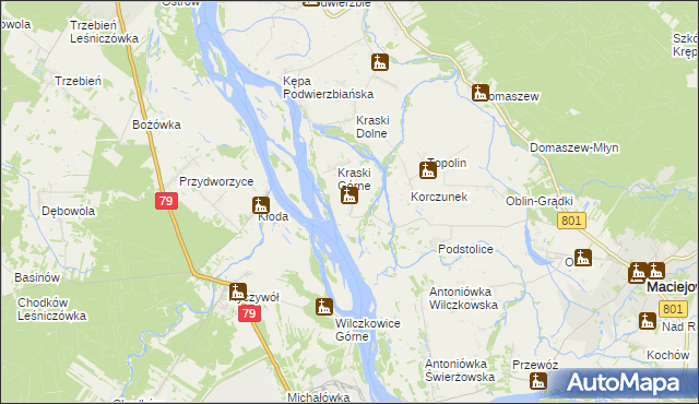 mapa Pasternik gmina Maciejowice, Pasternik gmina Maciejowice na mapie Targeo