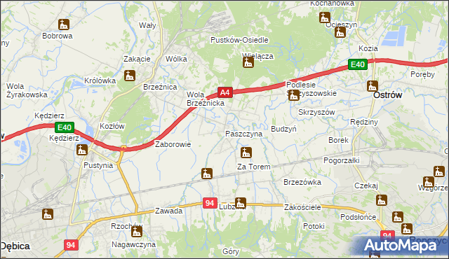 mapa Paszczyna, Paszczyna na mapie Targeo