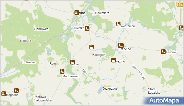 mapa Paszęcin, Paszęcin na mapie Targeo