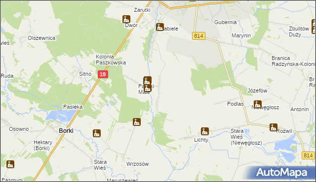 mapa Paszki Duże, Paszki Duże na mapie Targeo