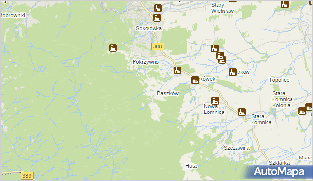 mapa Paszków gmina Bystrzyca Kłodzka, Paszków gmina Bystrzyca Kłodzka na mapie Targeo