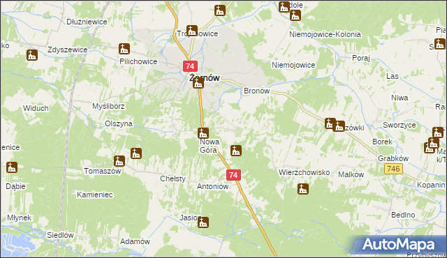 mapa Paszkowice, Paszkowice na mapie Targeo