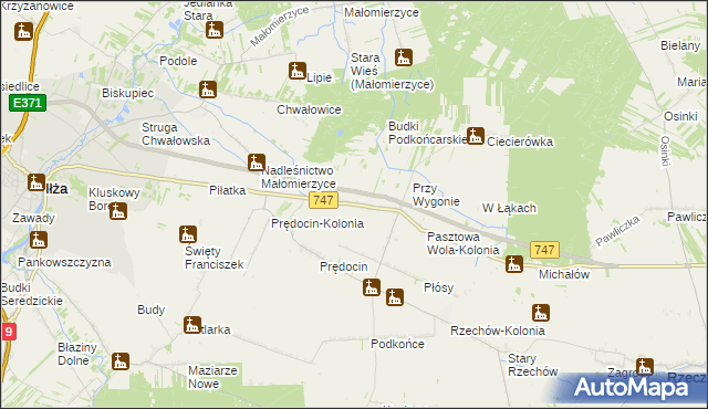 mapa Pasztowa Wola, Pasztowa Wola na mapie Targeo