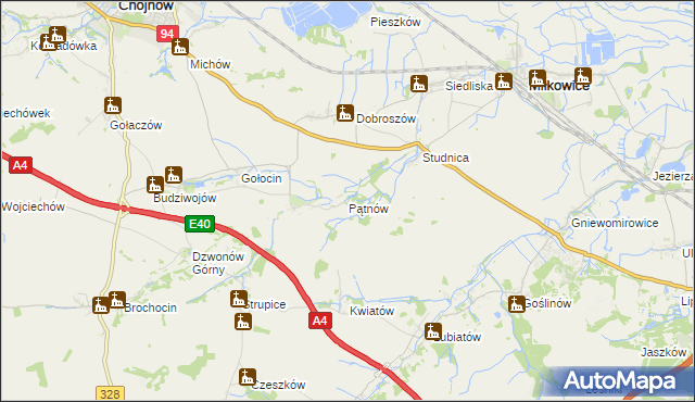 mapa Pątnów gmina Chojnów, Pątnów gmina Chojnów na mapie Targeo