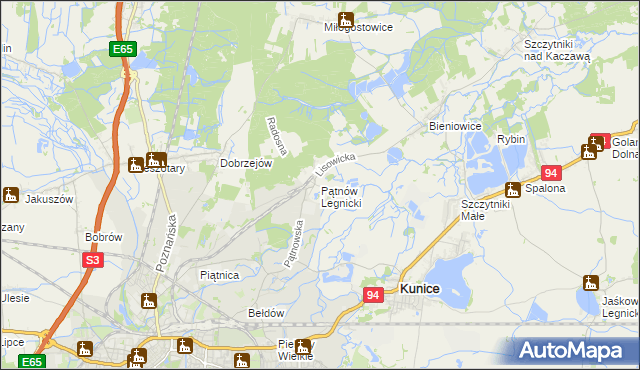 mapa Pątnów Legnicki, Pątnów Legnicki na mapie Targeo