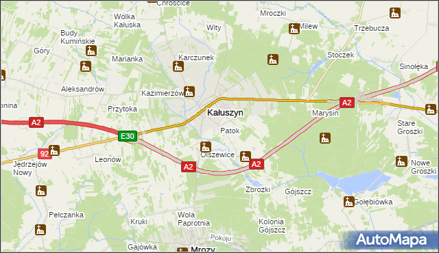 mapa Patok gmina Kałuszyn, Patok gmina Kałuszyn na mapie Targeo