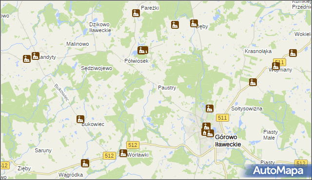 mapa Paustry Osada, Paustry Osada na mapie Targeo