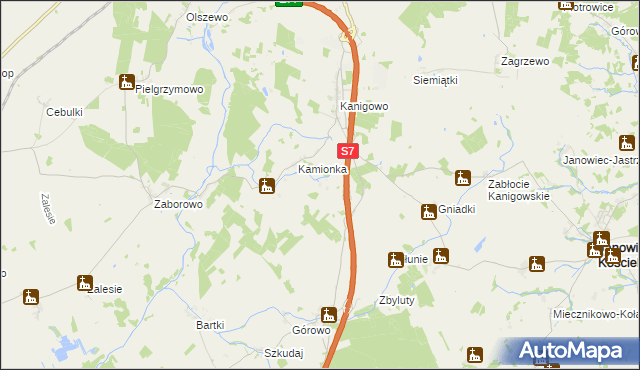 mapa Pawliki gmina Nidzica, Pawliki gmina Nidzica na mapie Targeo