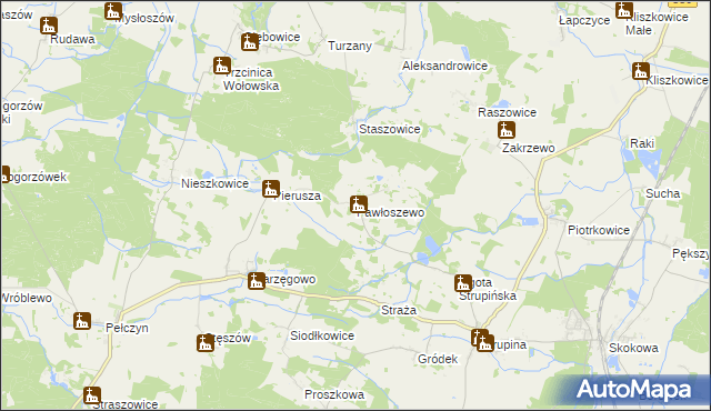 mapa Pawłoszewo, Pawłoszewo na mapie Targeo