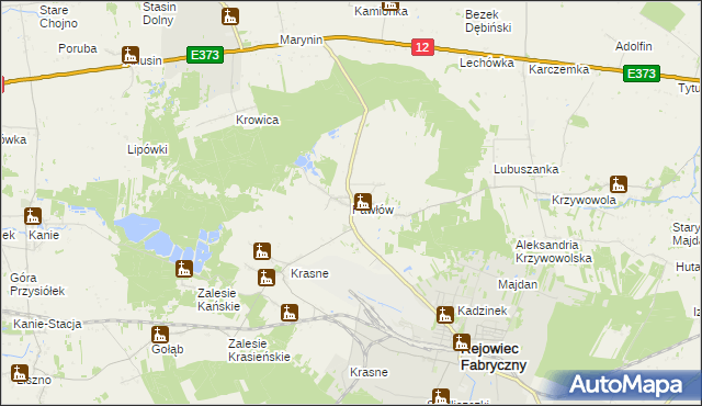 mapa Pawłów gmina Rejowiec Fabryczny, Pawłów gmina Rejowiec Fabryczny na mapie Targeo