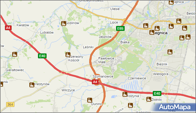 mapa Pawłowice Małe gmina Krotoszyce, Pawłowice Małe gmina Krotoszyce na mapie Targeo