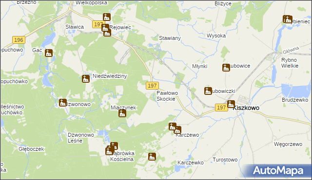mapa Pawłowo Skockie, Pawłowo Skockie na mapie Targeo