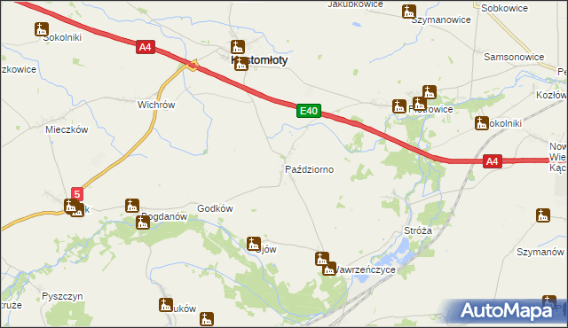 mapa Paździorno, Paździorno na mapie Targeo