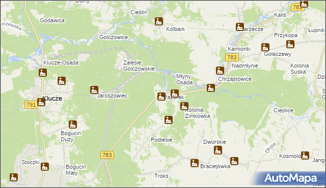 mapa Pazurek, Pazurek na mapie Targeo