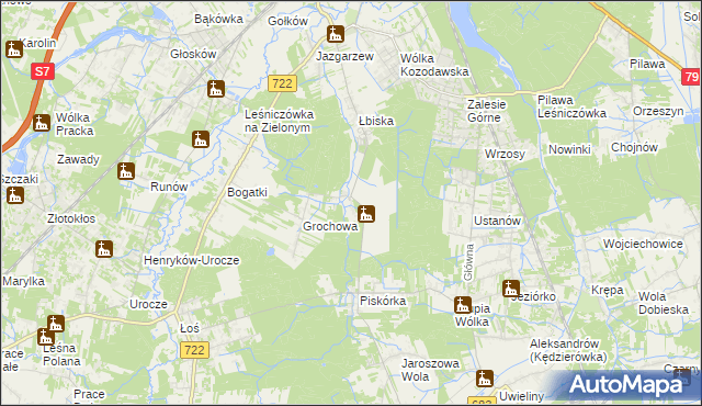 mapa Pęchery, Pęchery na mapie Targeo