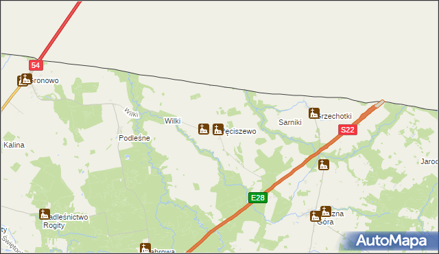 mapa Pęciszewo, Pęciszewo na mapie Targeo