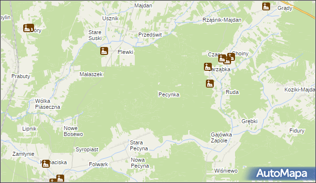 mapa Pecynka, Pecynka na mapie Targeo