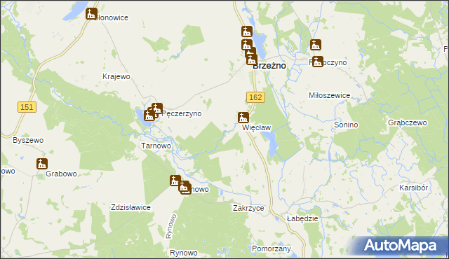 mapa Pęczerzyński Młyn, Pęczerzyński Młyn na mapie Targeo