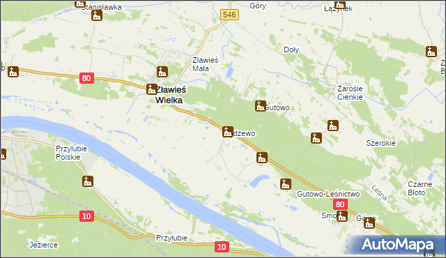 mapa Pędzewo, Pędzewo na mapie Targeo