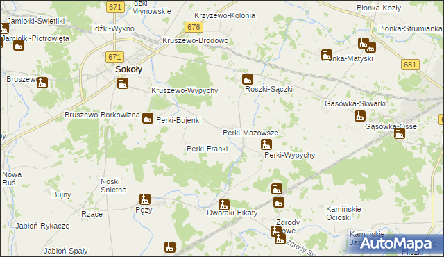 mapa Perki-Mazowsze, Perki-Mazowsze na mapie Targeo