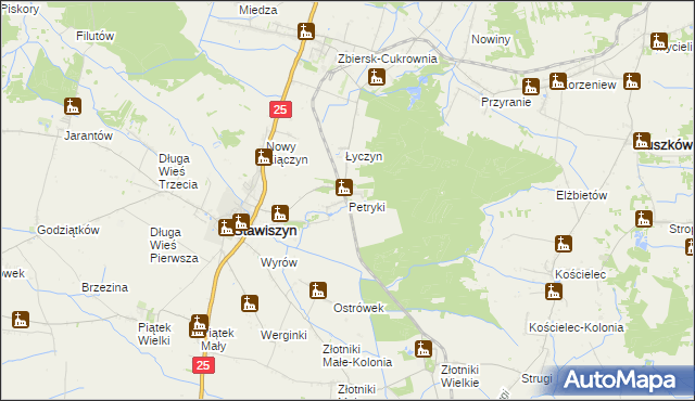 mapa Petryki, Petryki na mapie Targeo