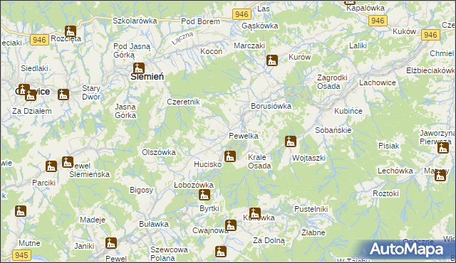 mapa Pewelka, Pewelka na mapie Targeo