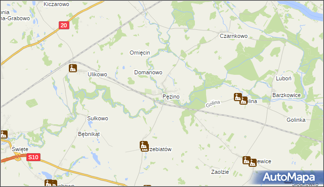 mapa Pęzino, Pęzino na mapie Targeo