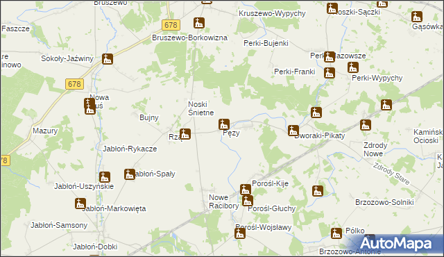 mapa Pęzy, Pęzy na mapie Targeo