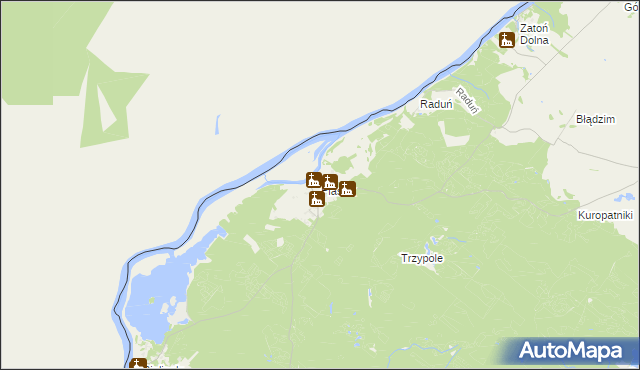 mapa Piasek gmina Cedynia, Piasek gmina Cedynia na mapie Targeo