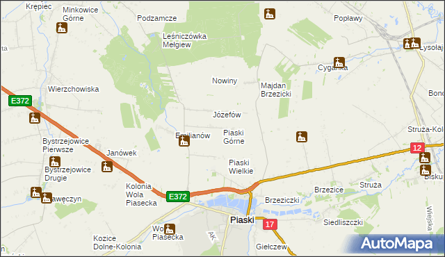 mapa Piaski Górne, Piaski Górne na mapie Targeo