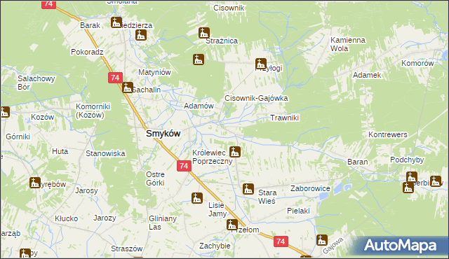 mapa Piaski Królewieckie, Piaski Królewieckie na mapie Targeo