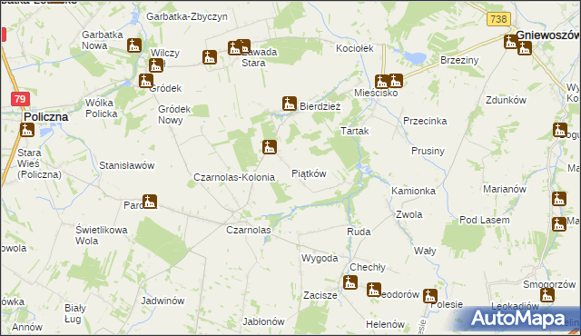 mapa Piątków, Piątków na mapie Targeo