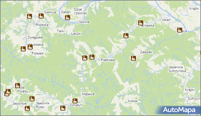 mapa Piątkowa gmina Dubiecko, Piątkowa gmina Dubiecko na mapie Targeo