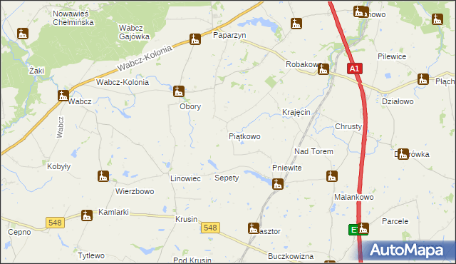 mapa Piątkowo gmina Lisewo, Piątkowo gmina Lisewo na mapie Targeo