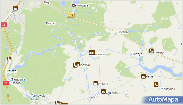 mapa Piecewo gmina Tarnówka, Piecewo gmina Tarnówka na mapie Targeo