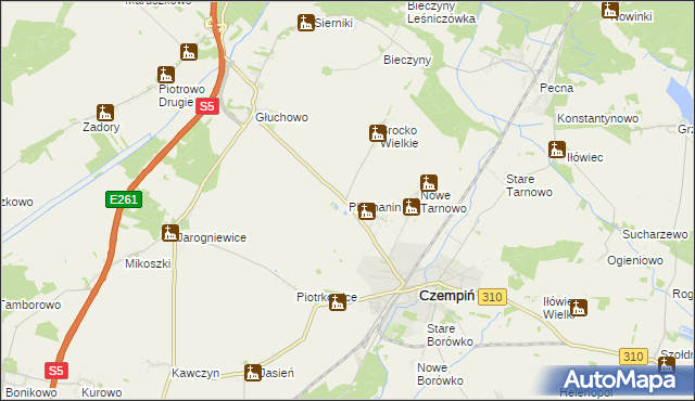 mapa Piechanin, Piechanin na mapie Targeo