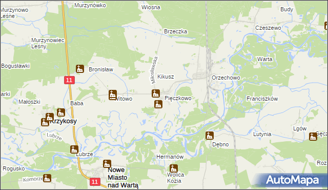 mapa Pięczkowo, Pięczkowo na mapie Targeo