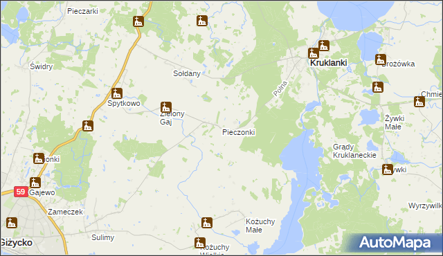 mapa Pieczonki, Pieczonki na mapie Targeo