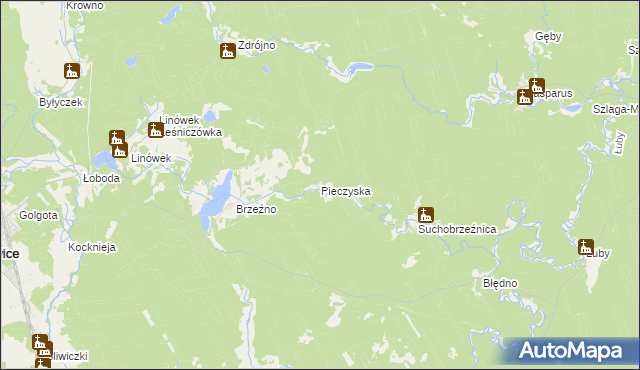 mapa Pieczyska gmina Osiek, Pieczyska gmina Osiek na mapie Targeo