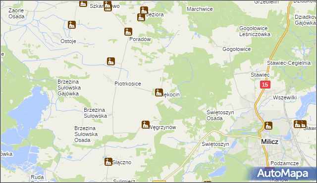 mapa Piękocin, Piękocin na mapie Targeo