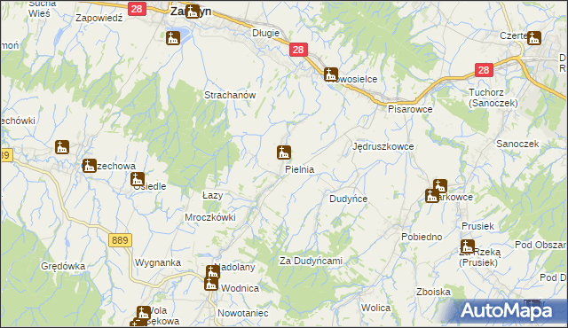 mapa Pielnia, Pielnia na mapie Targeo