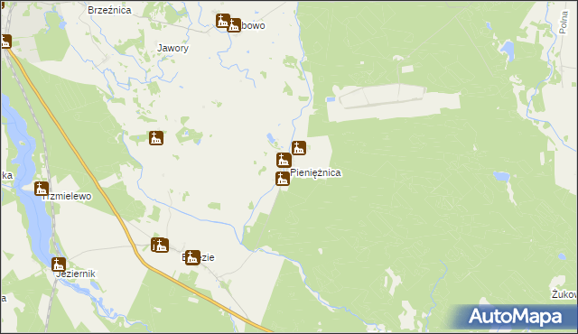 mapa Pieniężnica, Pieniężnica na mapie Targeo