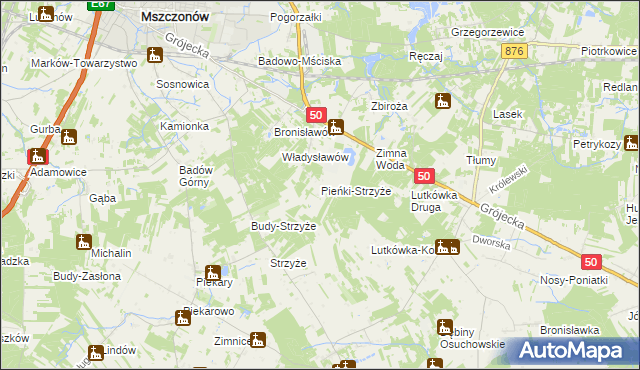 mapa Pieńki-Strzyże, Pieńki-Strzyże na mapie Targeo