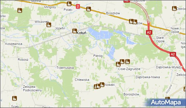 mapa Pieróg, Pieróg na mapie Targeo