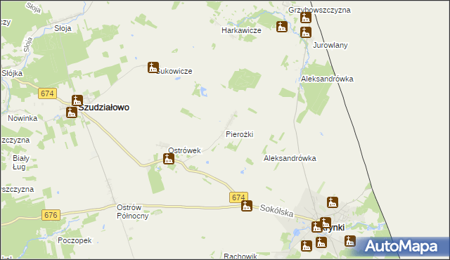 mapa Pierożki, Pierożki na mapie Targeo