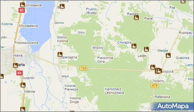 mapa Pierzchnia Góra, Pierzchnia Góra na mapie Targeo