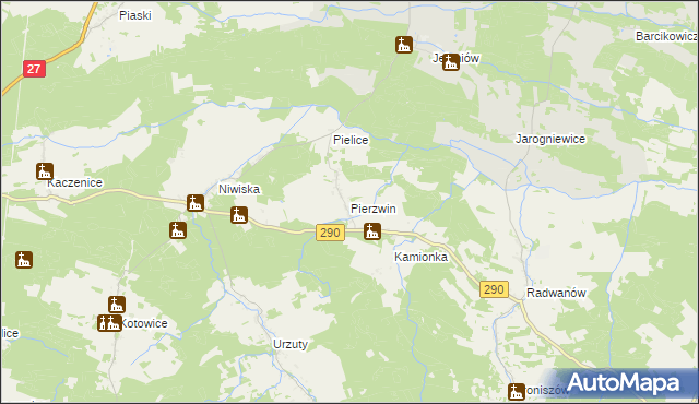 mapa Pierzwin, Pierzwin na mapie Targeo