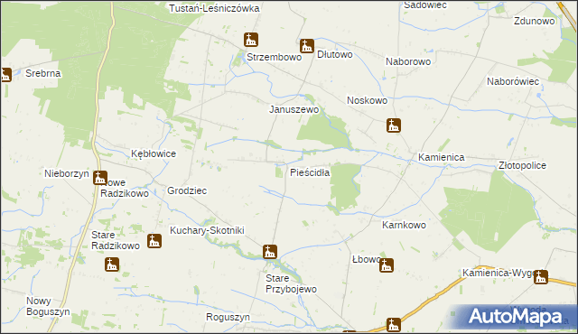 mapa Pieścidła, Pieścidła na mapie Targeo