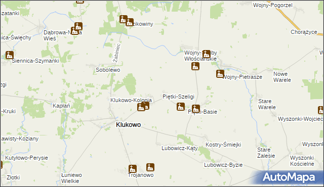 mapa Piętki-Szeligi, Piętki-Szeligi na mapie Targeo