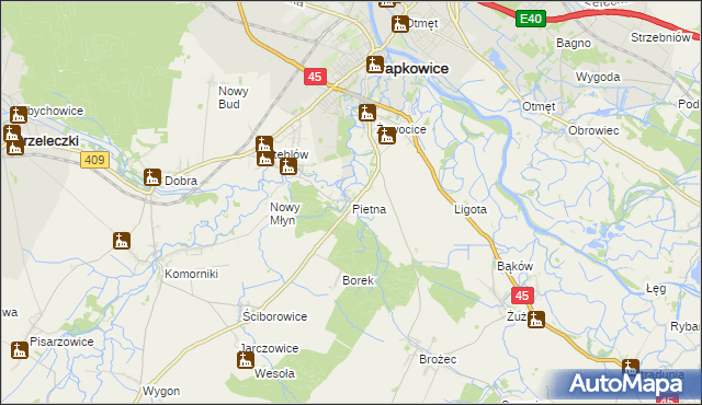 mapa Pietna, Pietna na mapie Targeo